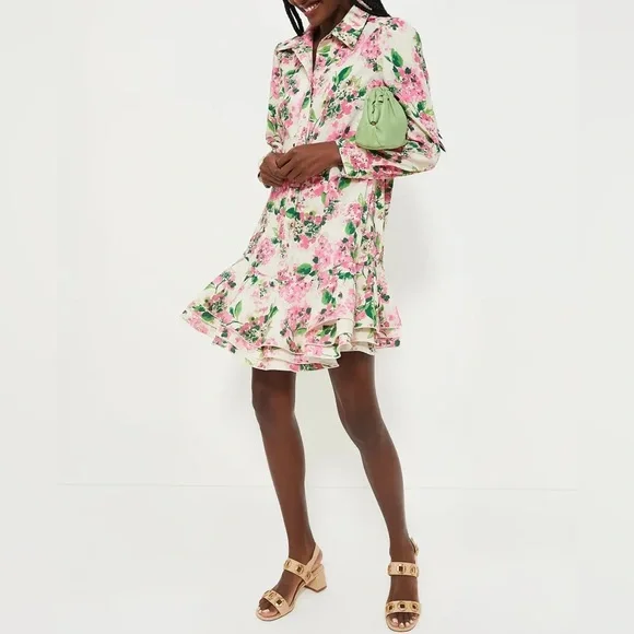 TUCKERNUCK Gossamer Pink Hydrangea Callahan Shirt Dress - Picture 2 of 10